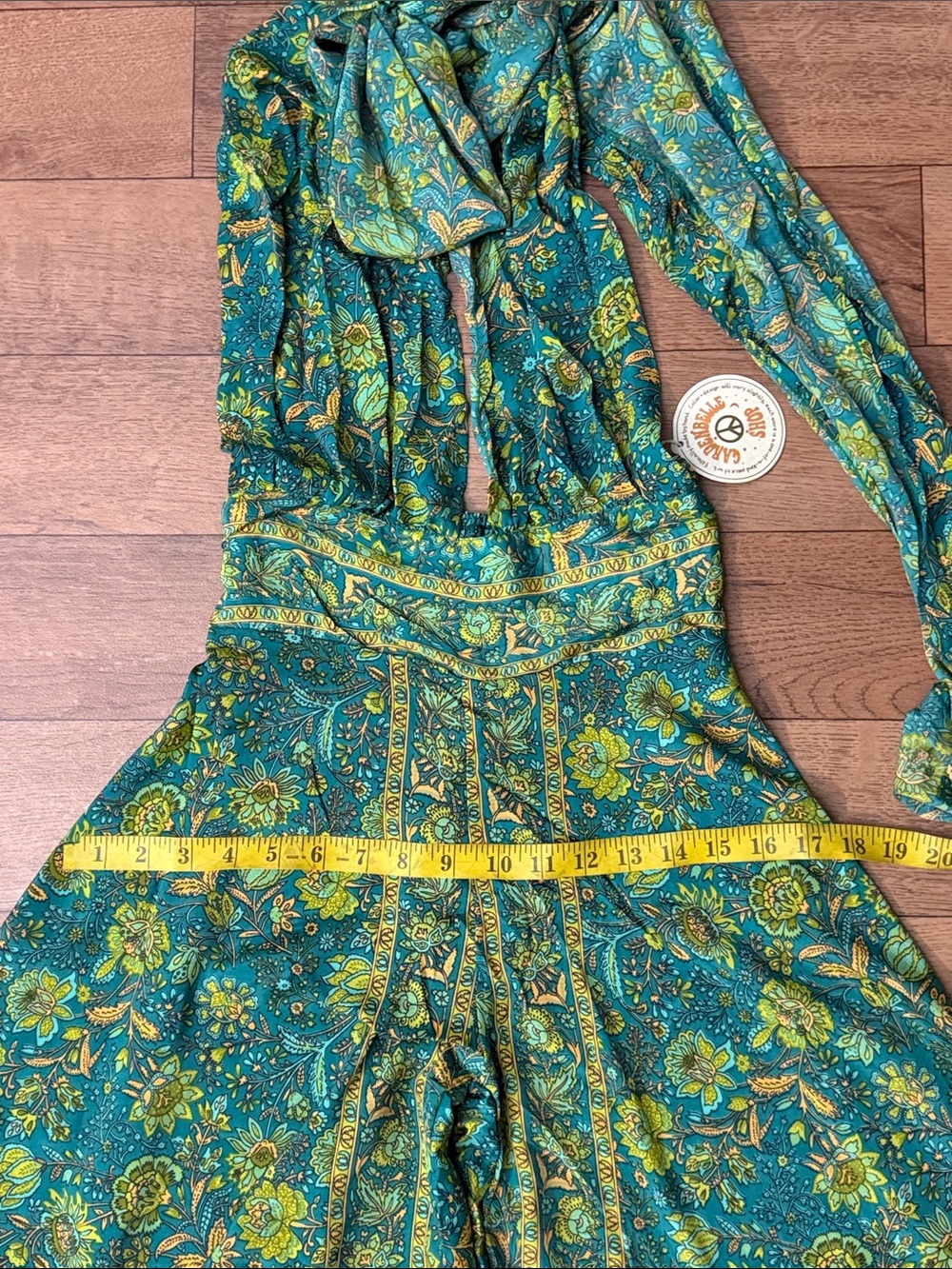 Gardenbelle Shop Size XS Hippie Bohemian Floral Wide Leg Multi Jumpsuit NWT Rare - Picture 14 of 16